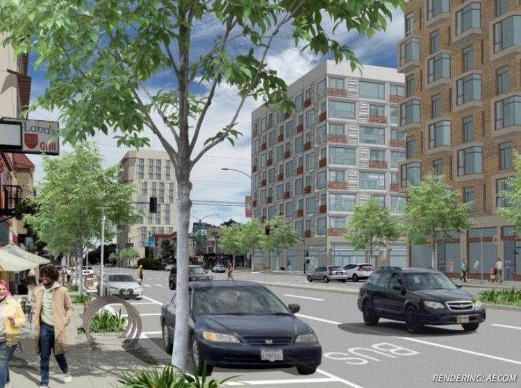 Rendering of Geary Street from SF Planning