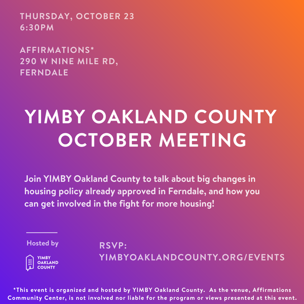 YIMBY Oakland County October 2025