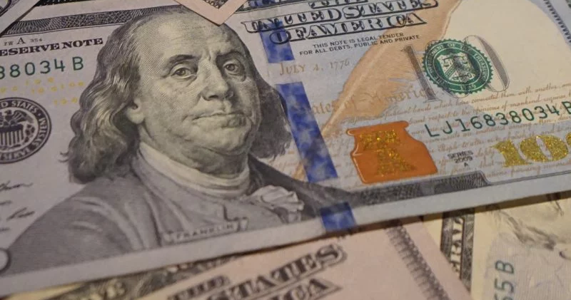 100 dollar bill close up