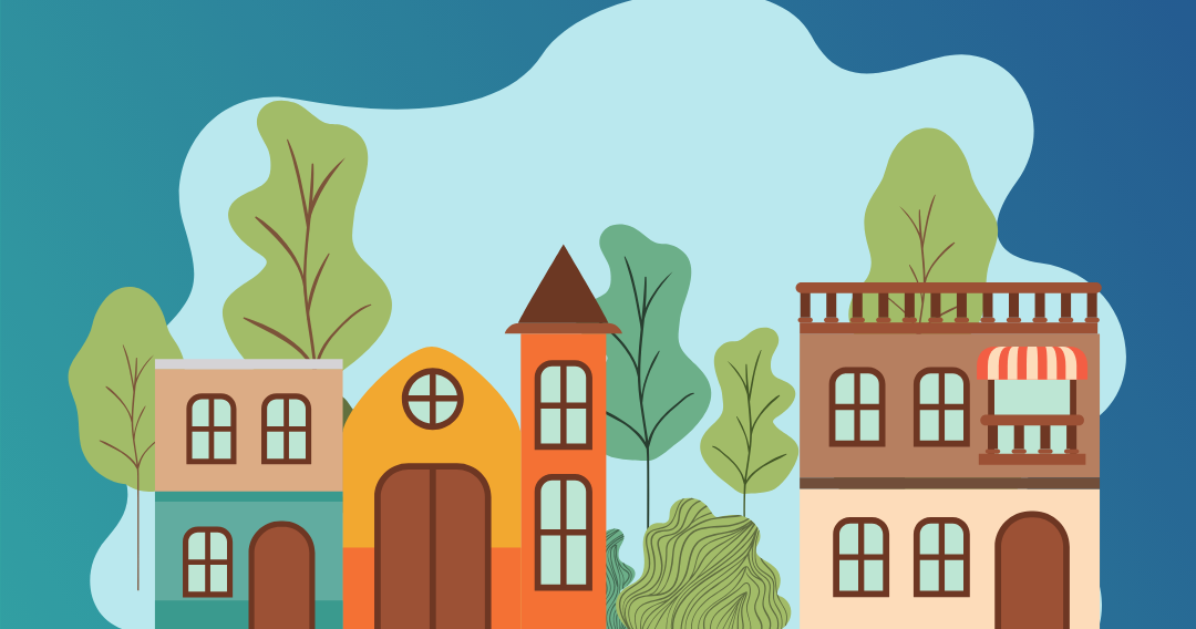 Light density missing middle housing in a friendly tree lined neighborhood