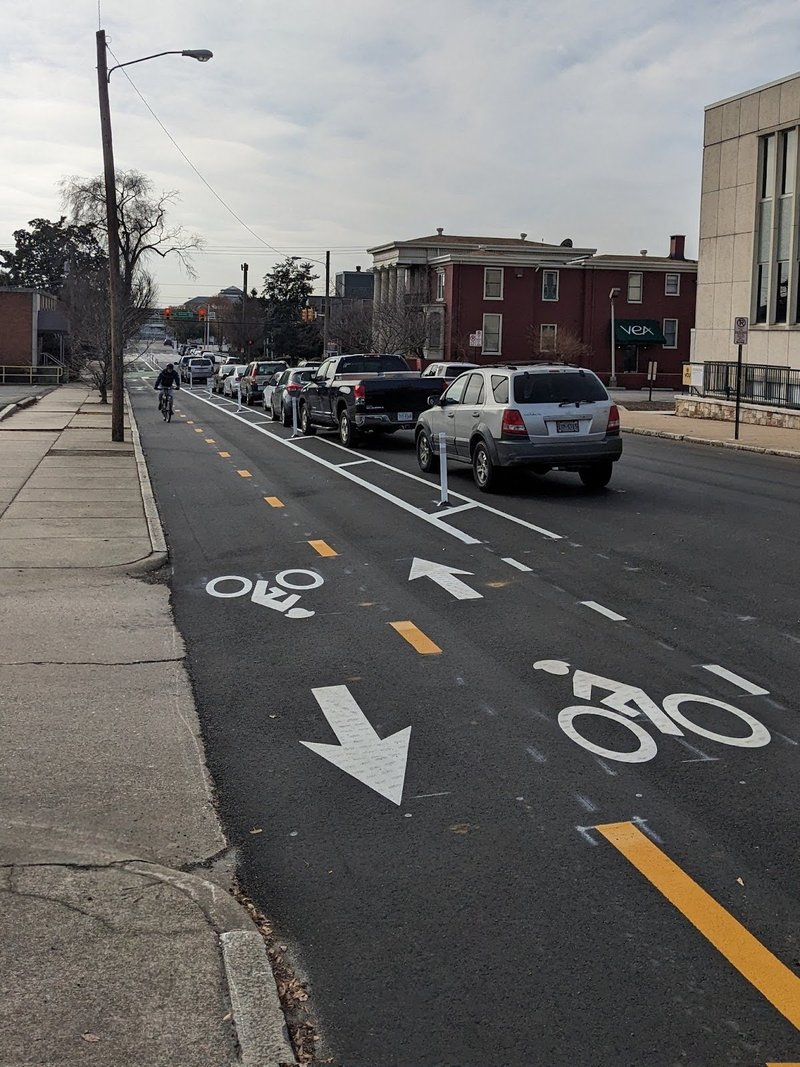 Two-way separated bike lanes